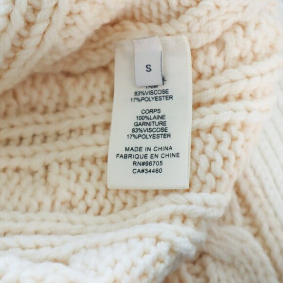 Rebecca Taylor Pearl Ivory White Cable Knit Contrast Vest Sweater Top NWT New S - Picture 7 of 8